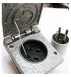 zásuvka vestav AL s víčkem 3P+vidlice 3P 5538-4 /ploché kontakty/