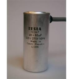 40-60uF 220-275V 50hz TC547 Tesla -kond. rozběhový