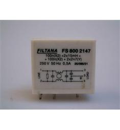 FILTANA FS 800 2147 - 250V 0,5A  kond. odrušovací 2x15mH