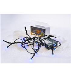 20x LED vánoční řetěz, 3m, 3x AA baterie, modré světlo, zelený nebo průhledný kabel /napište do poznámky