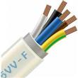 kab CYSY 5X6mm2 kablo elektro HO5VV-F pro pohyblivé přívody -povrch PVC bílý BÍLÝ